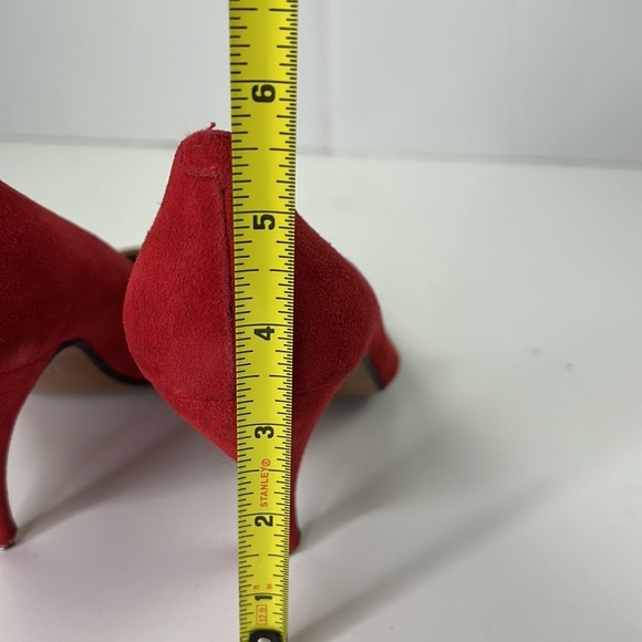 Vintage Giancarlo Rossi Red Suede Heeled Pumps - Picture 3 of 13